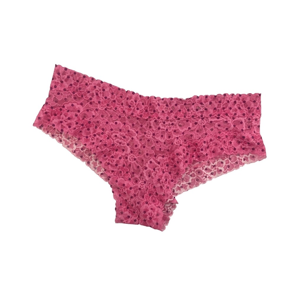 New Victoria's Secret VS Cheeky‎ Panties M Pink Lace Floral Dot Lingerie